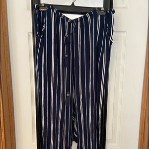 Linen blend high waisted women's pants